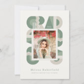 Graduation announcement class of 2026 sage green aankondiging (Voorkant)
