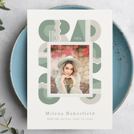 Graduation announcement class of 2026 sage green aankondiging