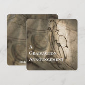 Graduation Announcement Custom Map Invitation Kaart (Voorkant / Achterkant)