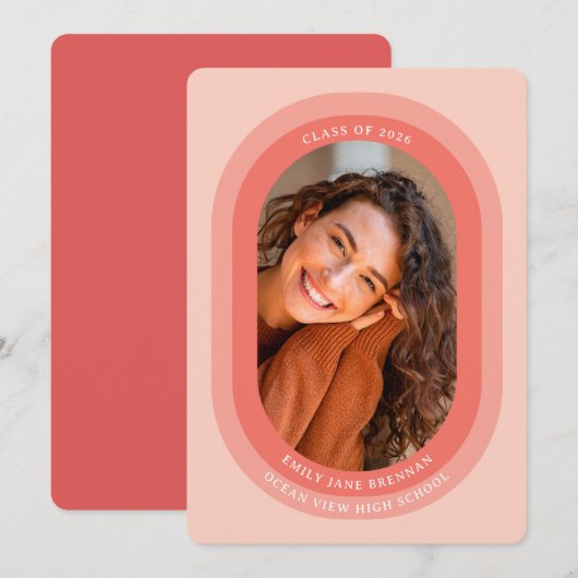 Graduation Announcement Grad Photo Card Aankondiging (Voorkant / Achterkant)