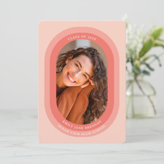 Graduation Announcement Grad Photo Card Aankondiging (Staand voorkant)