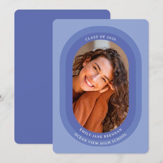 Graduation Announcement Grad Photo Card Aankondiging (Voorkant / Achterkant)