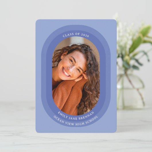 Graduation Announcement Grad Photo Card Aankondiging (Staand voorkant)