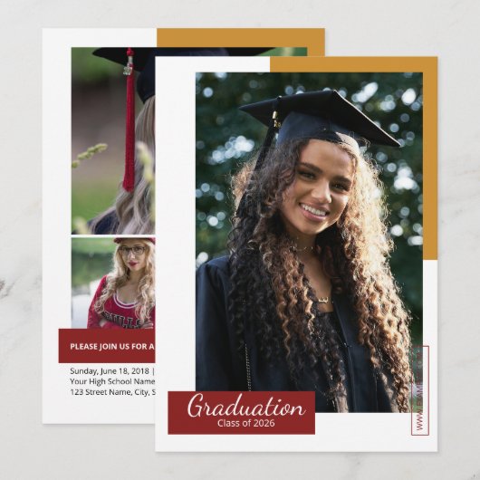 Graduation Announcement Template Aankondiging (Voorkant / Achterkant)