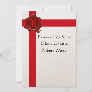 GRADUATION ARTITY, White Red Wax Seal Monogram, Go Kaart