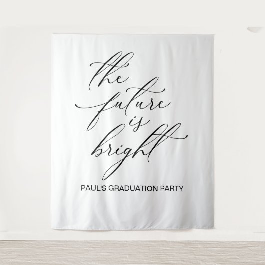 GRADUATION BACKDROP BANNER THE FUTURE IS BRIGHT WANDKLEED (Voorkant)
