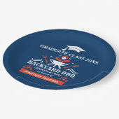 Graduation BBQ Backyard Navy Blue Papieren Bordje (Gekanteld)