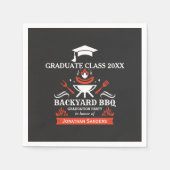 Graduation BBQ Backyard Navy Blue Servet (Voorkant)