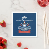 Graduation BBQ Backyard Navy Blue Servet (Insitu)