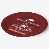 Graduation BBQ Backyard Party Red color Papieren Bordje (Gekanteld)