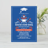 Graduation BBQ Backyard Royal Blue Kaart (Staand voorkant)