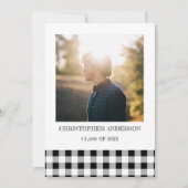 Graduation BBQ Gingham Aankondiging (Voorkant)