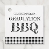 Graduation BBQ Gingham Bedankjes Labels (Voorkant)