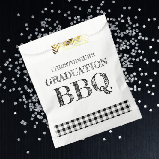 Graduation BBQ Gingham Bedankzakje
