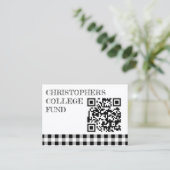 Graduation BBQ Gingham College Fund Informatiekaartje (Staand voorkant)