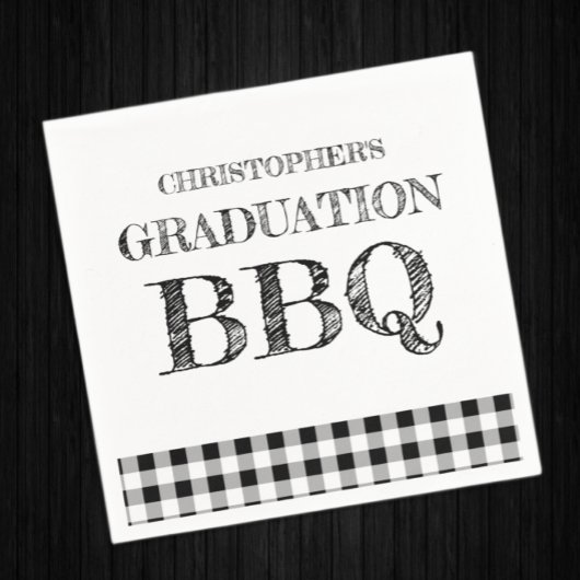 Graduation BBQ Gingham Servet