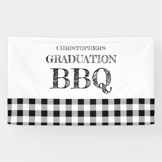 Graduation BBQ Gingham Spandoek (Horizontaal)