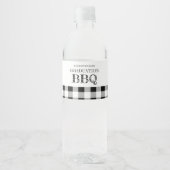 Graduation BBQ Gingham Waterfles Etiket (Voorkant)