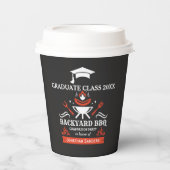 Graduation BBQ Party Backyard Black Color Papieren Bekers (Voorkant)