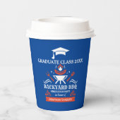 Graduation BBQ Party Backyard Blue Color Papieren Bekers (Achterkant)