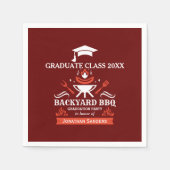 Graduation BBQ Party Backyard Red Background Servet (Voorkant)