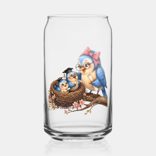 Graduation Bird Drinkware Set Kan Glas (Voorkant)