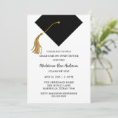 Graduation Black Cap And Tassel Photo Open House  Kaart (Staand voorkant)