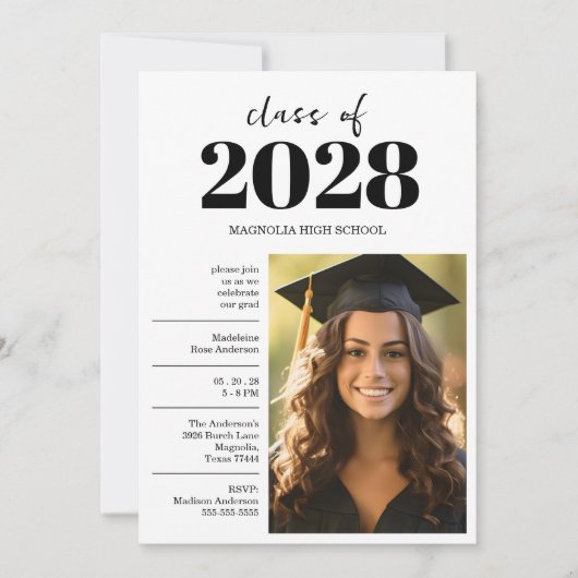 Graduation Black Cap And Tassel Photo Open House  Kaart (Voorkant)