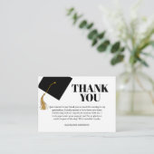 Graduation Black Cap And Tassel Photo Thank You Informatiekaartje (Staand voorkant)
