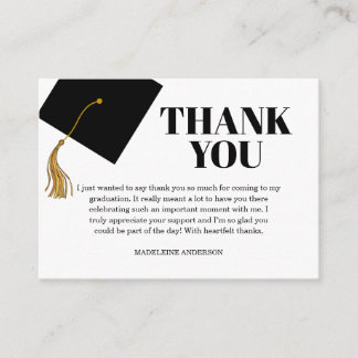 Graduation Black Cap And Tassel Photo Thank You Informatiekaartje