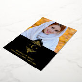 Graduation Black Real Golden Chic Lace Romantic Folie Uitnodiging (Gedraaid)