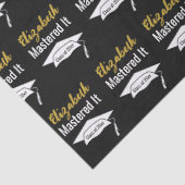 Graduation Black White and Gold Name Mastered It Tissuepapier (Detail)