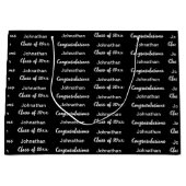 Graduation Black White Congratulations Grad's Name Groot Cadeauzakje (Voorkant)