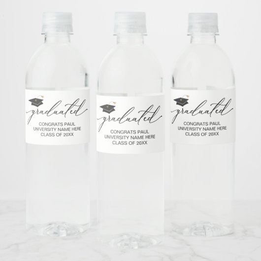 Graduation bottle labels waterfles etiket (Flessen)