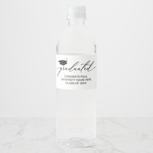Graduation bottle labels waterfles etiket (Voorkant)