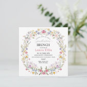 Graduation Brunch elegant modern watercolor Kaart (Staand voorkant)