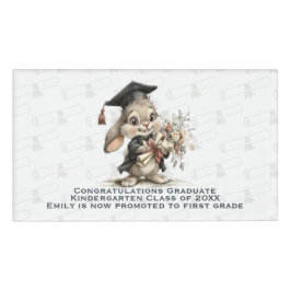 Graduation Bunny – Cute Diploma Pattern Naambadge