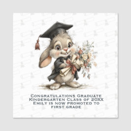 Graduation Bunny – Cute Diploma Pattern Naamplaatje