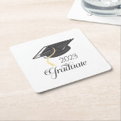 Graduation Cap Afstuderen Jaar Party Kartonnen Onderzetters (Schuin)