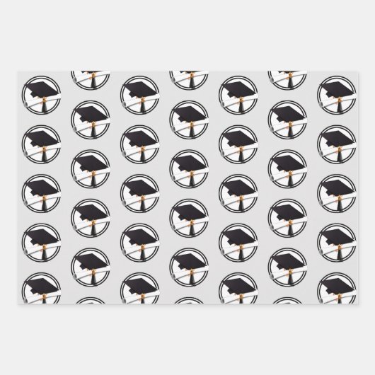 Graduation Cap and Diploma Afstuderen Inpakpapier Vel (Voorkant 3)