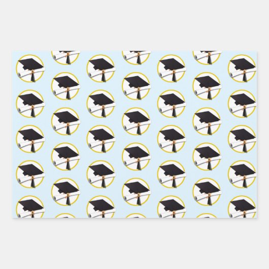 Graduation Cap and Diploma Afstuderen Inpakpapier Vel (Voorkant 2)