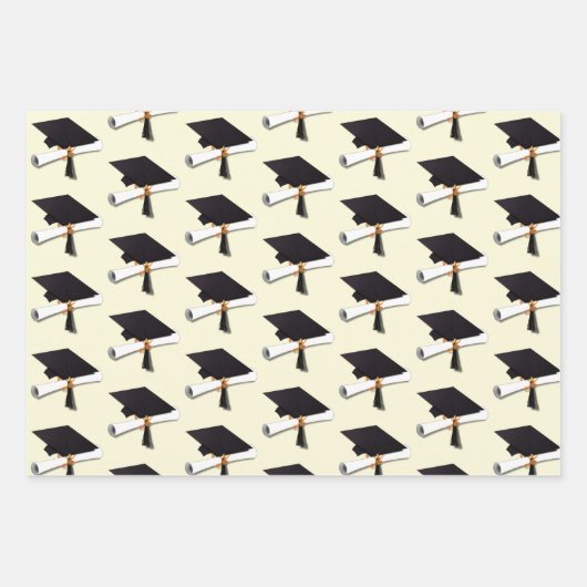 Graduation Cap and Diploma Afstuderen Inpakpapier Vel (Voorkant)
