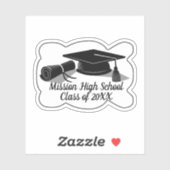 Graduation Cap and Diploma Afstuderen Sticker (Vel)