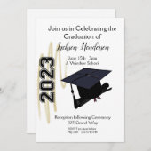 Graduation Cap and Diploma Invitation Class 2023 Kaart (Voorkant / Achterkant)