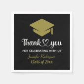 Graduation Cap bedankt Afstudeerder Love en Bedank Servet (Voorkant)