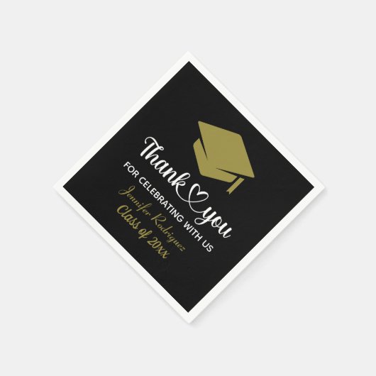 Graduation Cap bedankt Afstudeerder Love en Bedank Servet (Hoek)