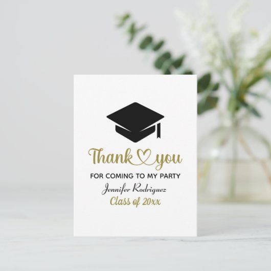 Graduation Cap bedankt dat je naar mijn partij ben Briefkaart (Staand voorkant)