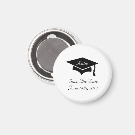 Graduation Cap Bewaar de datum magneet (Voorkant / Achterkant)