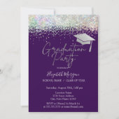 Graduation Cap Bies Confetti Paars Afstuderen Kaart (Voorkant)