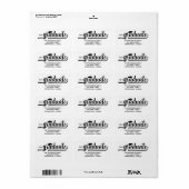 Graduation Cap Chique Script-retouradres Etiket (Full Sheet)